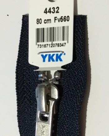 Svart delbart blixtlås 80 cm YKK