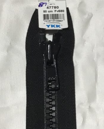 Delbart svart blixtlås 80 cm