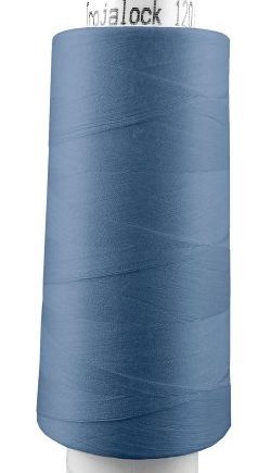 Overlocktråd 2500 meter  100 % polyester ljus blå grå