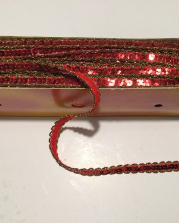 Paljettband Röd/guld-färgat
