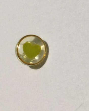 Transparent  Rund knapp med ögla 10 mm Limefärgad