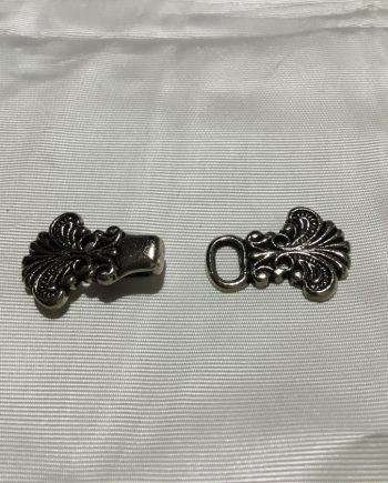 Agraff Hyska och hake antikssilver ca 50 mm