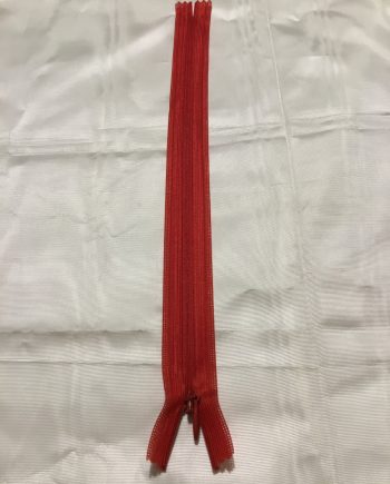 osynligt blixtlås 23 cm röd