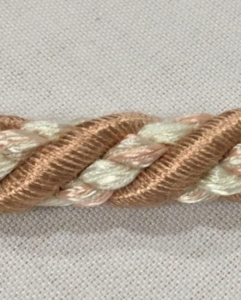 Tvinnat möbelband i gammalrosa och beige toner 10 mm