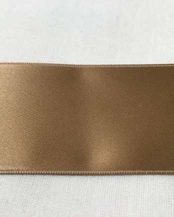 Beigebrunt Dubbelsidigt Sidenband 100% polyester 50 mm