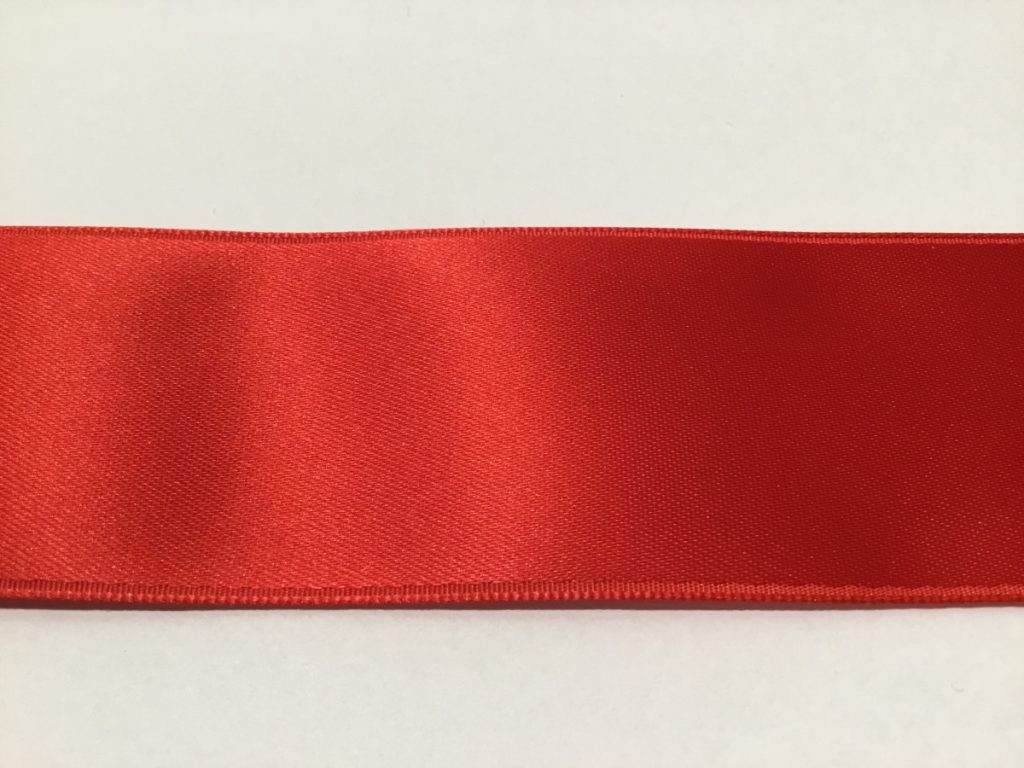 Rött Dubbelsidigt Sidenband 100% polyester 40 mm - Ateljé Helene