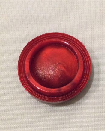 Mellanstor blodröd melerad knapp med ögla 27 mm