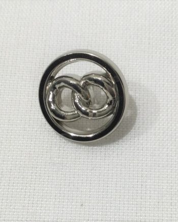 SilverfärgadKnapp med ögla "eternity" 15 mm