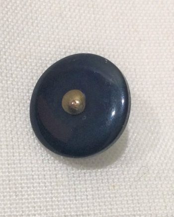 Mörk blå knapp med metallinfattning Ögla 13 mm