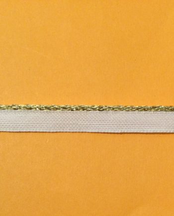 Vitt Passpoal-band med guldkant  2/10mm