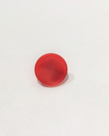 Glansig Röd knapp med ögla 15 mm