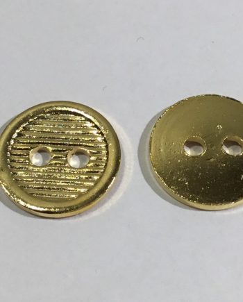 Guldfärgad randad knapp med 2 hål 13 mm