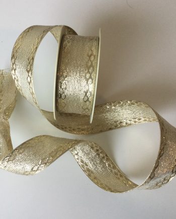 Formbart dekorband, Guldfärgat Jul 40 mm