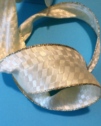 Formbart glimrande dekorband i guld/beige 40 mm