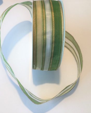 Formbart Retro green stripes dekorband 40 mm