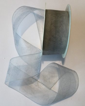 Formbart dekorband  grå löv 40 mm