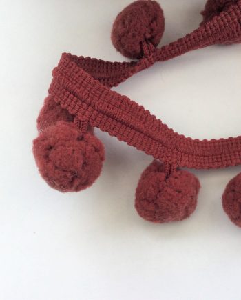 Pom-Pom-band Bollfrans vinrött 25 mm