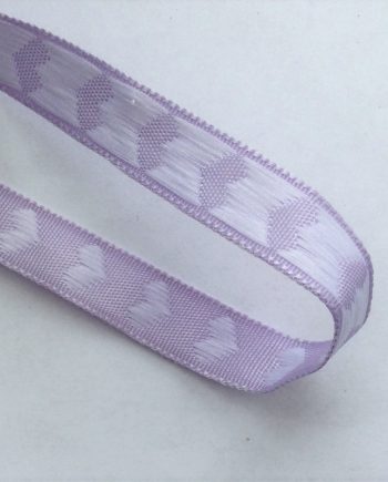 Dubbelsidigt Dekorband Hjärta Ljuslila/vitt 12 mm