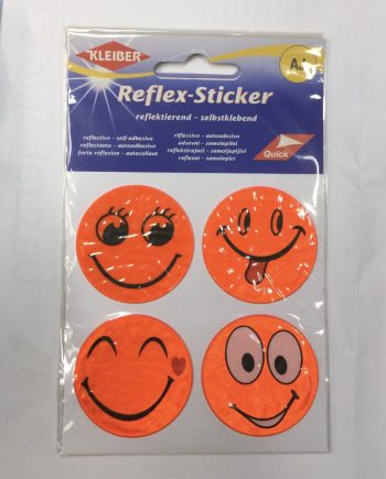 Applikation Tygmärke Reflex Smiley 4-pack Orange Självhäftande