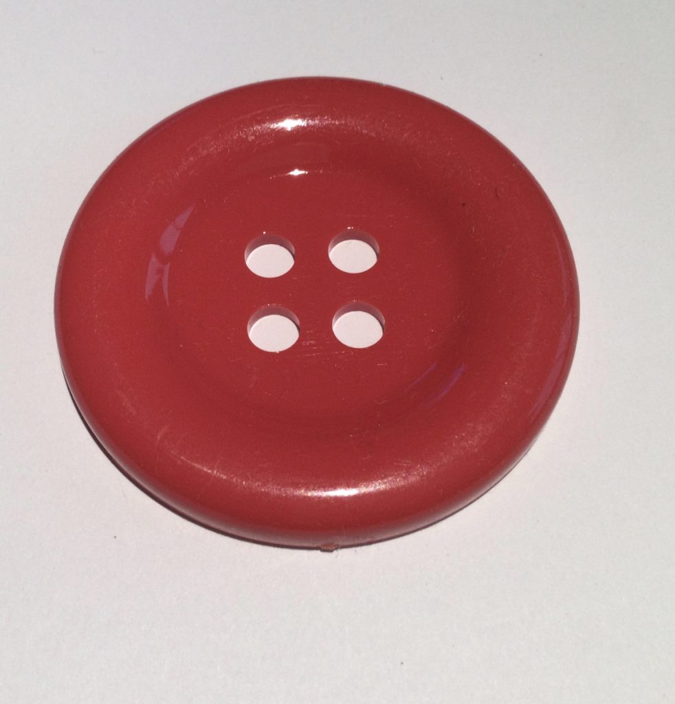 Stor plastknapp Röd 50 mm - Ateljé Helene