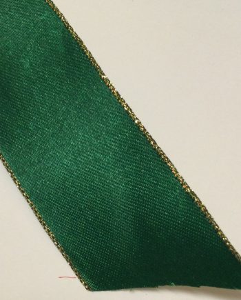 Formbart Mörkgrönt dekorband med guldkant 38 mm