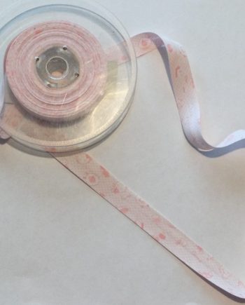Snedslå Skråband Vitt och rosa Lamm 20 mm