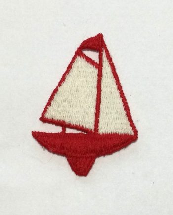 Applikation Tygmärke Segelbåt Röd Att sy på 3-pack