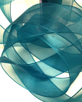 Petrol Organza-band 17 mm