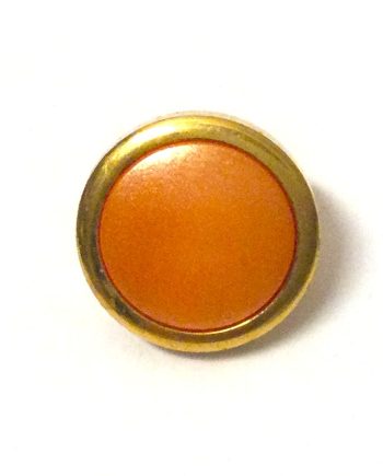 Orange och guldfärgad knapp med ögla 13 mm