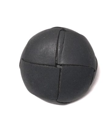 Mellangrå läderklädd knapp ögla 25 mm