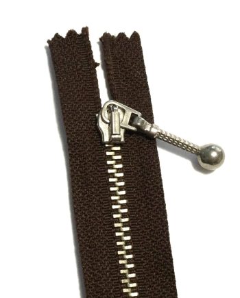 Delbart Mörkbrunt blixtlås 45 cm