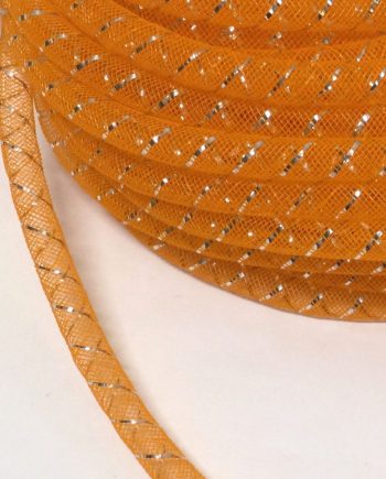 Dekorband Rörband för danskläder 8 mm orange och silver