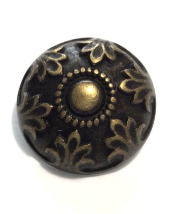Bronsblänkande metallknapp viking  med ögla 27 mm
