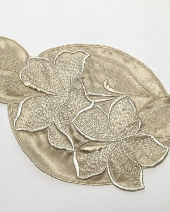 Beige Broderad Infällning Applikation Duchesse dekorativ att sy på